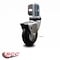 Service Caster 3'' Bright Chrome Neoprene Rubber Caster with BrakeCorner Mount Bracket SCC-GR03S310-NPRB-BC-B-71678-CB90 - alternate 4